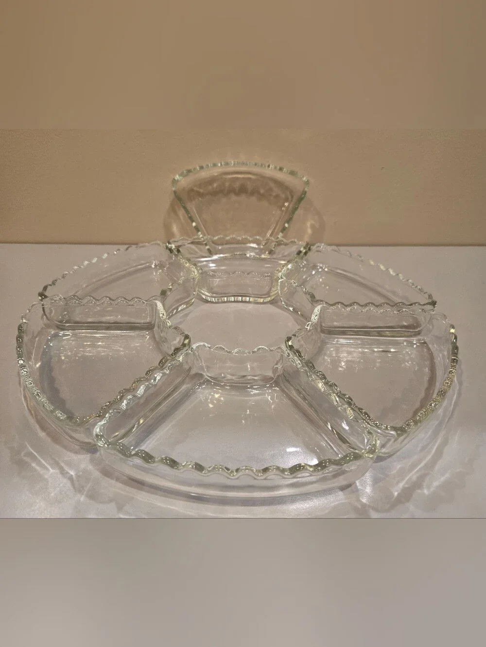 Vintage Anchor Hocking EAPC Lazy Susan Condiment Set With Extra Tray